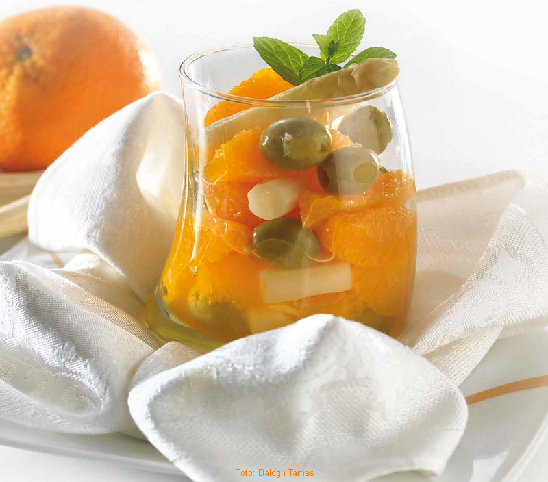 Spárgás narancssaláta  -  készítette Nemeskövi Dénes mesterszakács