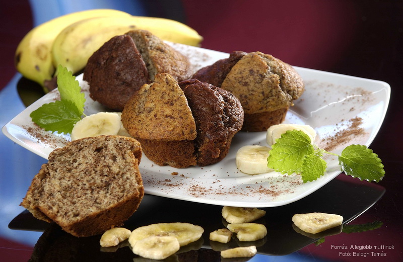 Banános, csokoládés muffin kétféleképpen