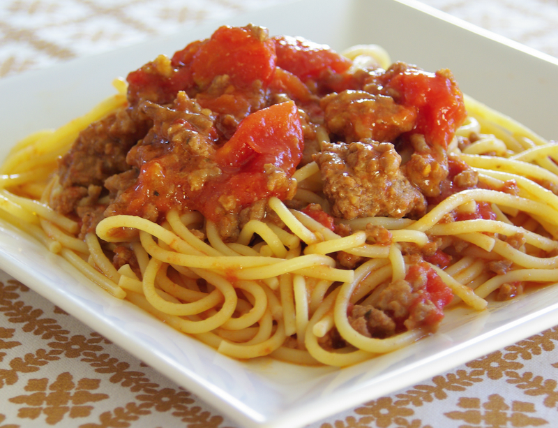 Duplán paradicsomos húsos spagetti 