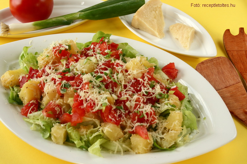 <!--:hu-->Sajtos, paradicsomos burgonyasaláta (krumplisaláta)<!--:-->