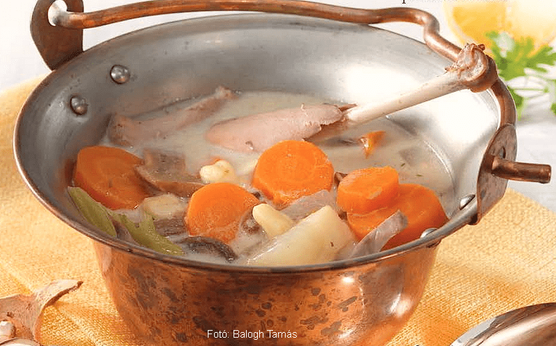 <!--:hu--> Tárkonyos, zöldséges fácánleves bográcsban <!--:-->