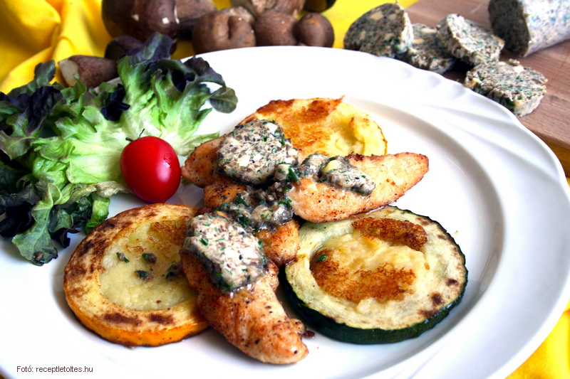 <!--:hu-->Csirkemellszeletek vargányás fűszervajjal  –  készítette Csigó János mesterszakács<!--:-->