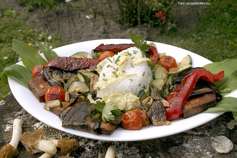 <!--:hu-->Grillsajt padlizsánba tekerve, kucsmagombás raguval és tojásos rizzsel  –  készítette Csigó János mesterszakács<!--:-->